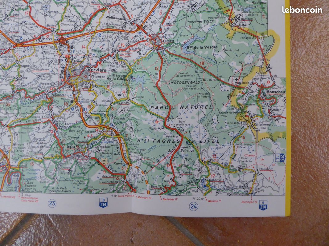 Carte Routière Ancienne MICHELIN N°2 - Bruxelles Ostende - 1953 - Très Bon état