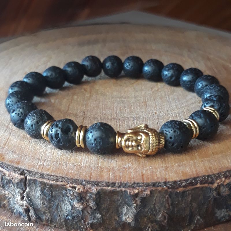 Bracelet Zen en pierre de lave (image 1)