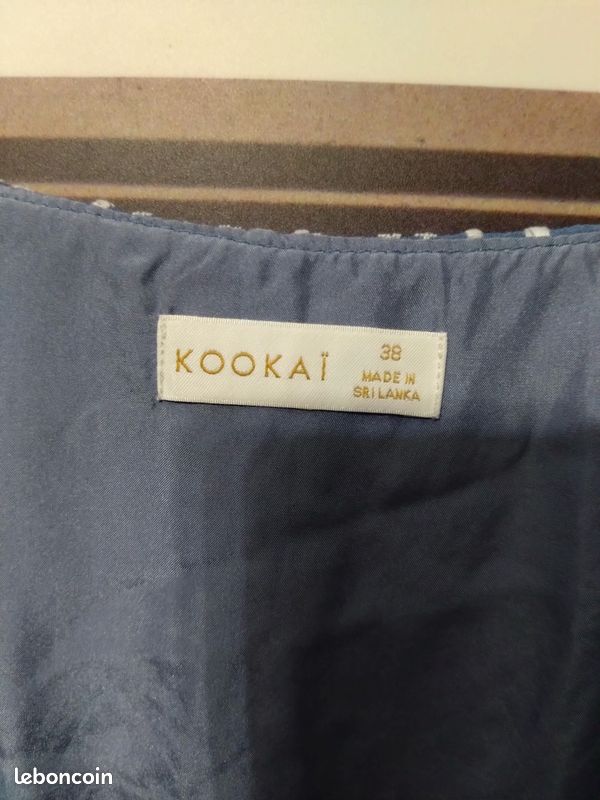 Robe longue Kookaï bleue soie manches longues taille 38 bohème chic (image 4)