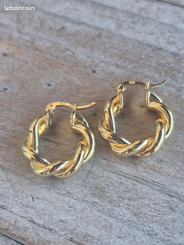 Creoles torsadé, boucles d'oreilles torsadé, petites créoles, (image 1)