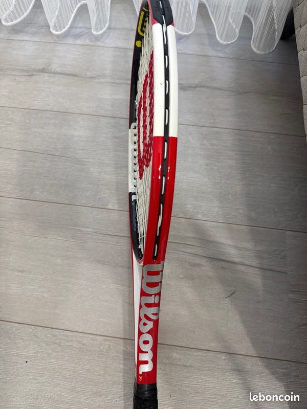 Raquette De Tennis En Bois Vintage Wilson Sport – Années 1950 – Rouge Et Blanc – Collection