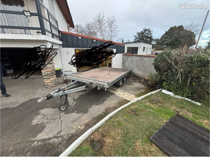 Remorque porte voiture double essieu 1800kg - pièces et voitures de
