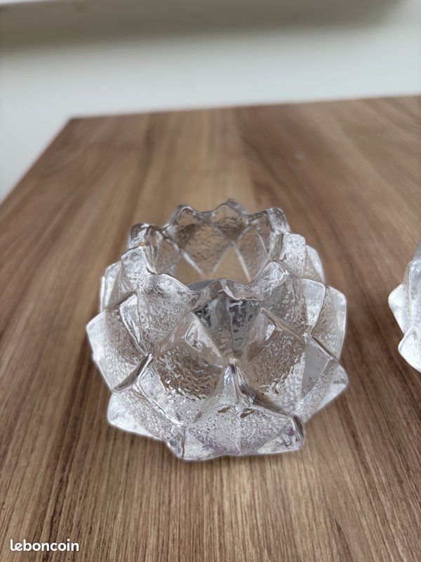 2 Photophores en verre suédois (image 2)