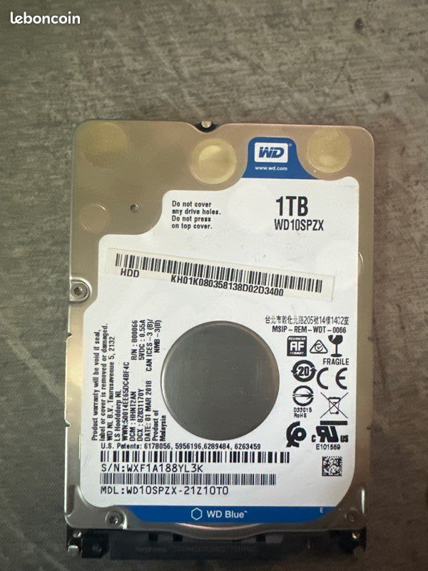 Disque dur 1 To 5400 Rpm western digital (image 1)