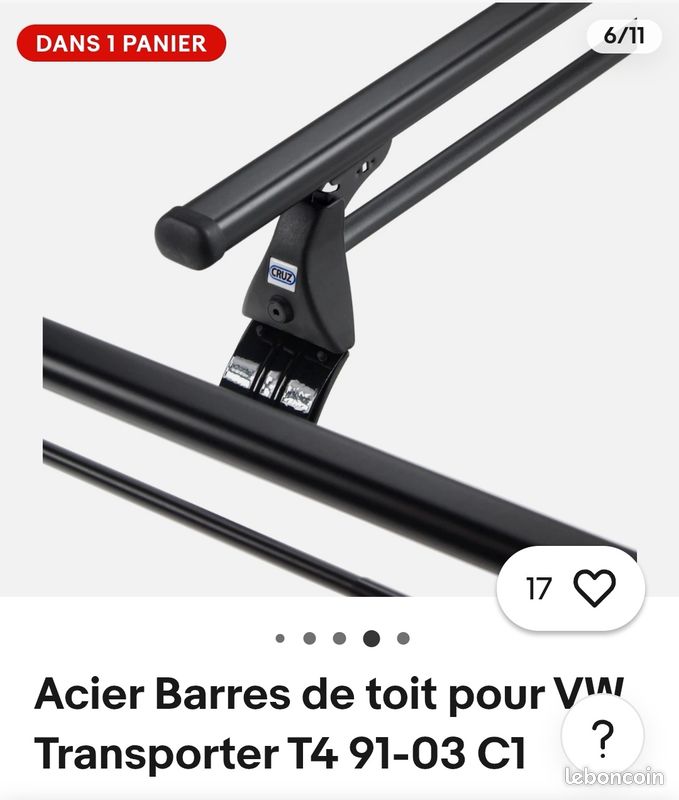 3 barres de toit Cruz pour vw T4 (image 1)