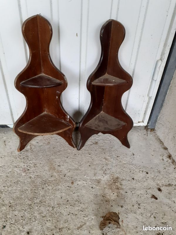 Lot de 2 étagères d'angles en bois (image 3)