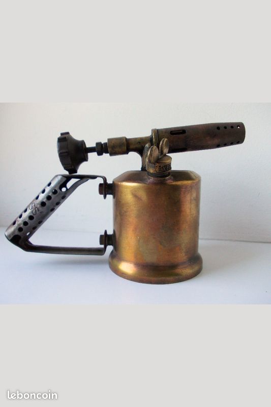 Lampe à Souder Ancienne (chalumeau) Express N°19 En Laiton - Objet Vintage De Décoration