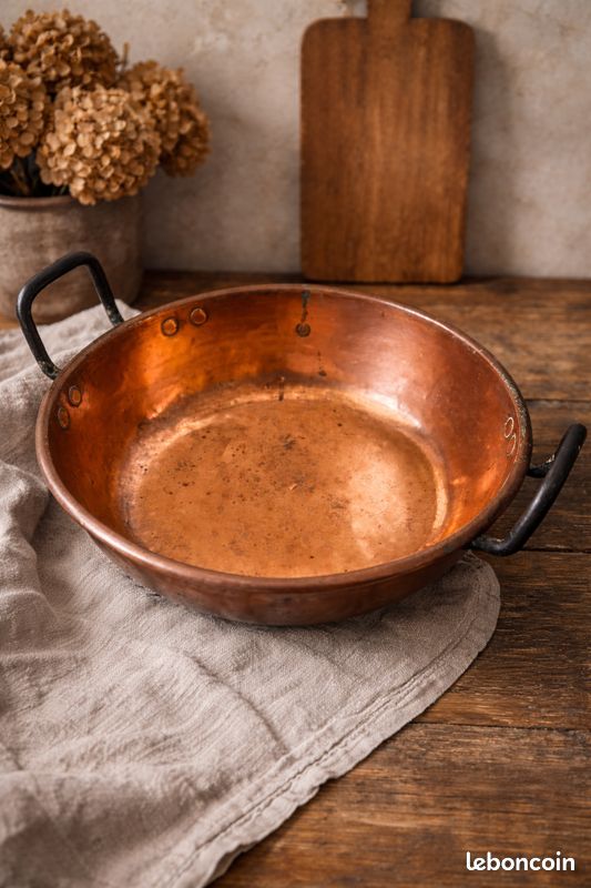Bassine En Cuivre Vintage Pour Confiture, Marmite De Cuisson, Déco Cuisine