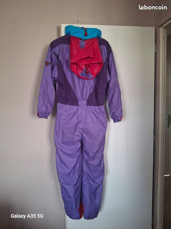 Combinaison De Ski Vintage NILS Une Pièce - Violette, Taille UK 12/US 8, Pour Femme
