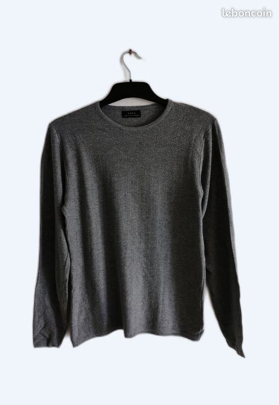 Pull gris Zara à texture fine taille M ( entre S / M ) (image 1)
