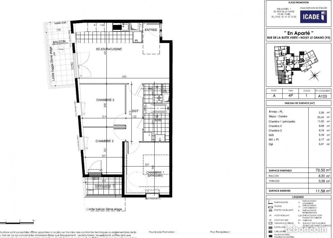 Appartement a louer noisy-le-grand - 4 pièce(s) - 70 m2 - Surfyn