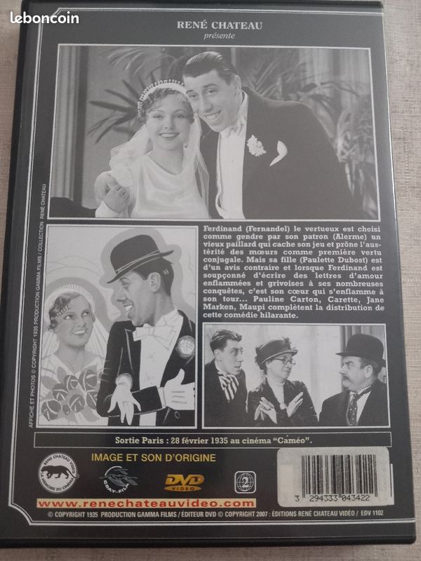 Dvd Fernandel, Ferdinand le Noceur, collection René Château (image 2)