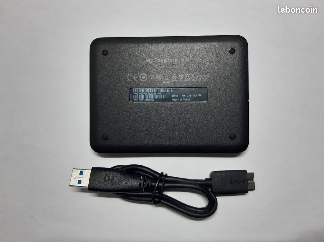 Disque Dur Externe (Portable) WD My Passport Ultra 500Go - USB 3.0 - Original D'occasion Bon État (image 2)