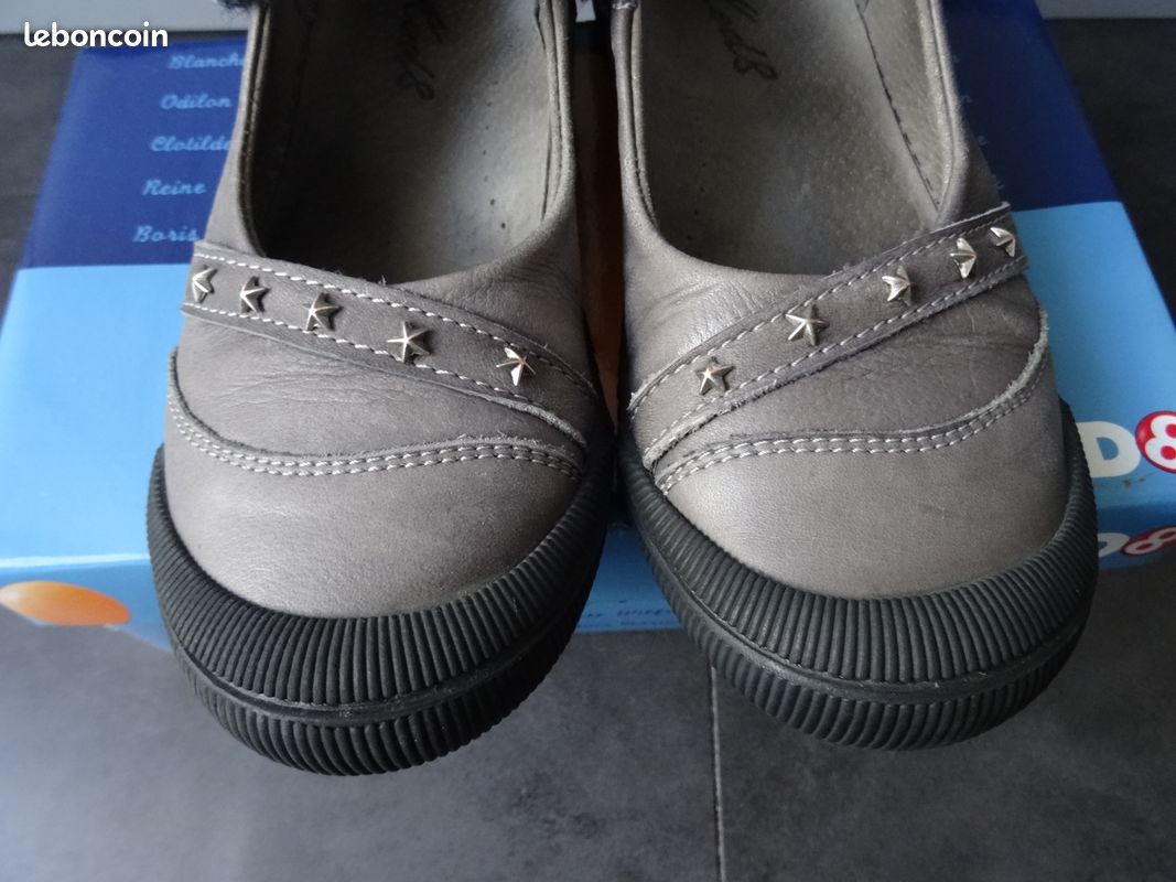 Baskets Babies MOD8 En Cuir Verni - Rose - Taille 34 - Neuf Avec Emballage