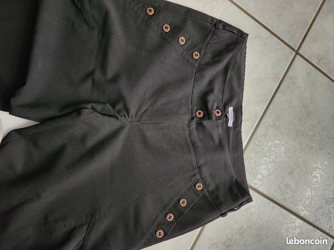 Pantalon noir 7/8 Taille 42 Patrice Bréal (image 1)