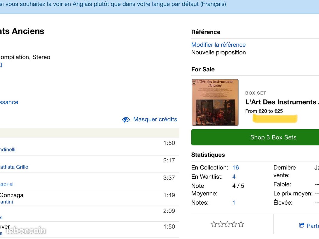 Coffret Vinyle Neuf encore sous blister L’ART DES INSTRUMENTS ANCIENS (image 2)
