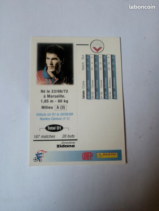 Carte Topps Lost Rookie Zinedine Zidane Juventus de Turin Saison 1996/97 - Collection