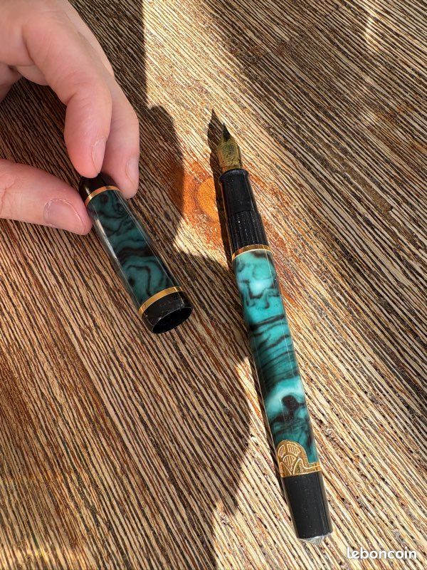 Stylo Plume CONKLIN Endura Symetrik Vert Marbré - Plume Or, Occasion