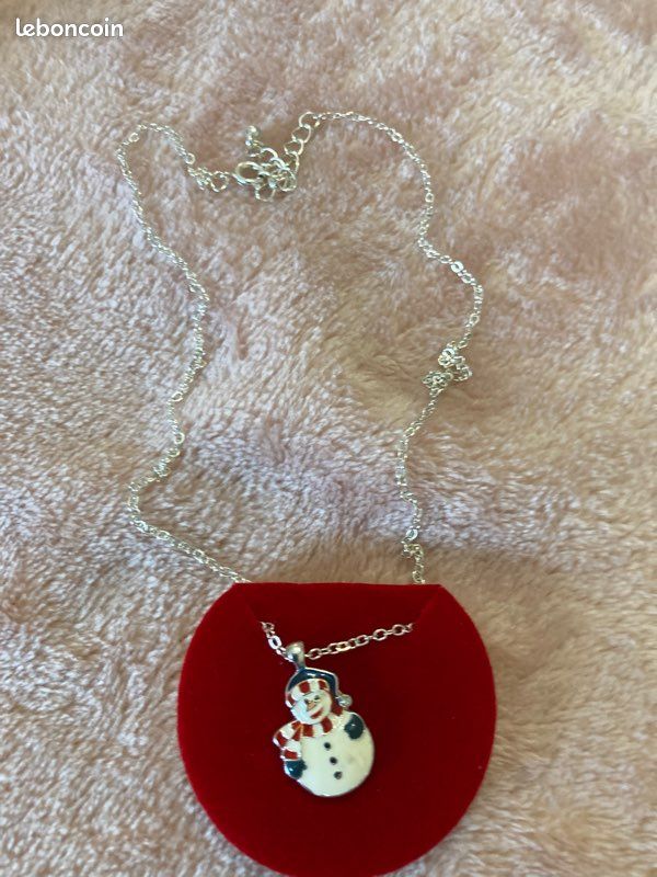 Collier bonhomme de neige dans son écrin bonhomme de neige (image 4)