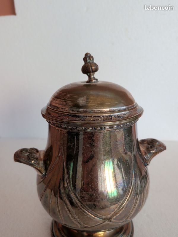 Ancienne Amphore / Drageoir Toschi - Verre Et Métal Argenté - 2 Anses - Italie