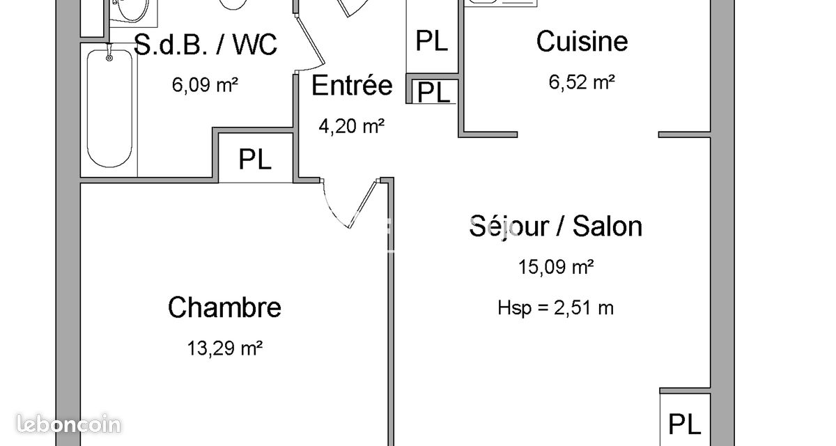 Appartement 2 pièces 45 m² · à Brest · 45 m² · 565 €/mois