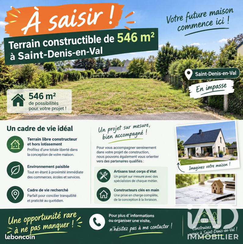 Terrain 546 m² · à Saint-Denis-en-Val · 546 m² · 99 000 €