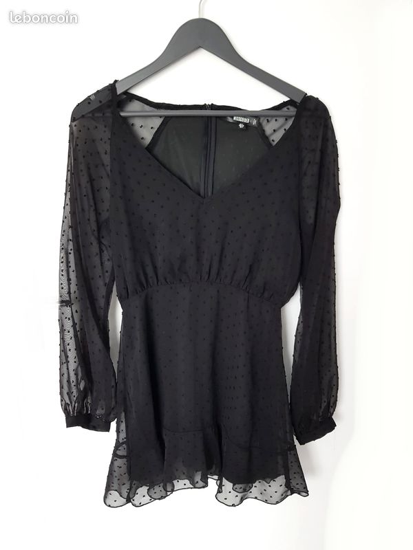Robe patineuse noire manches longues Missguided (taille S) neuve (image 8)