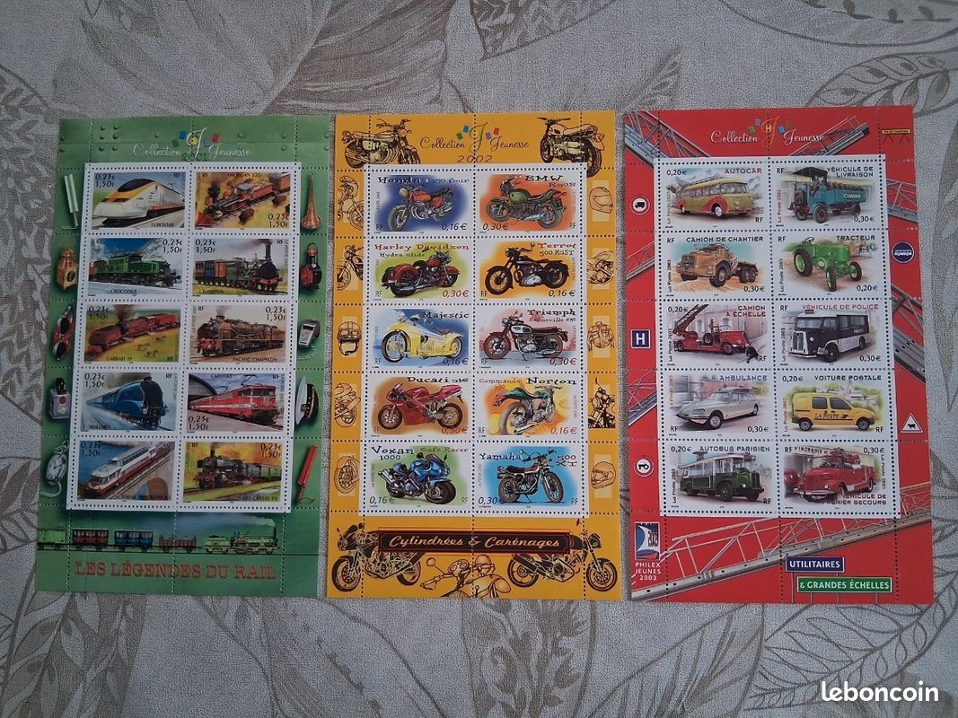 3 planches timbres Collection Jeunesse 2001 2002 2003 (image 1)