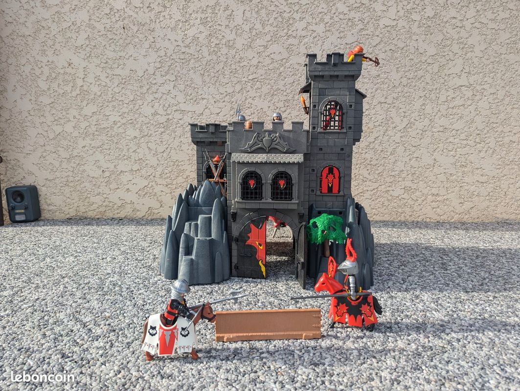 PLAYMOBIL GRAND MUR portail herse du 3269 forteresse dragon rouge