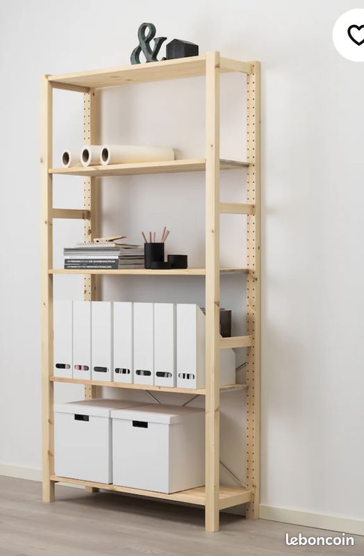 Tablettes bois naturel ivar ikea ideal pour magasin ou stockage (image 6)