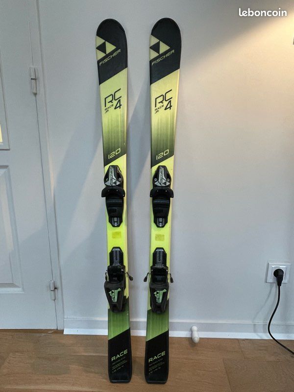 Skis Alpins Enfant FISCHER RACE - 120 Cm Avec Fixations - Occasion