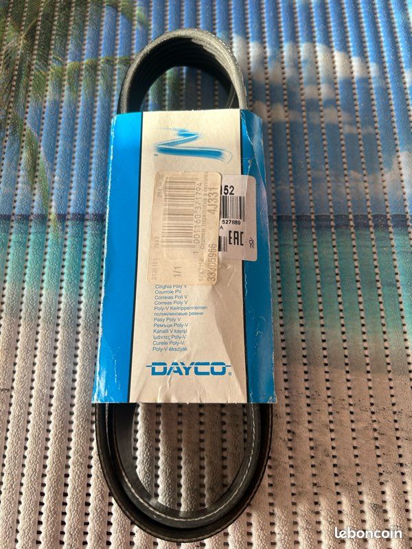 Courroie trapézoïdale à nervure neuve 6PK1152 Dayco pour vw vento et golf 3 (image 1)