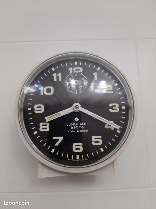 50er 60er Années Réveil Junghans Trivox Horloge Mécanique Crème Horloge