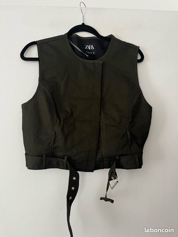Gilet de costume femme vert foncé Marque Zara Vêtements