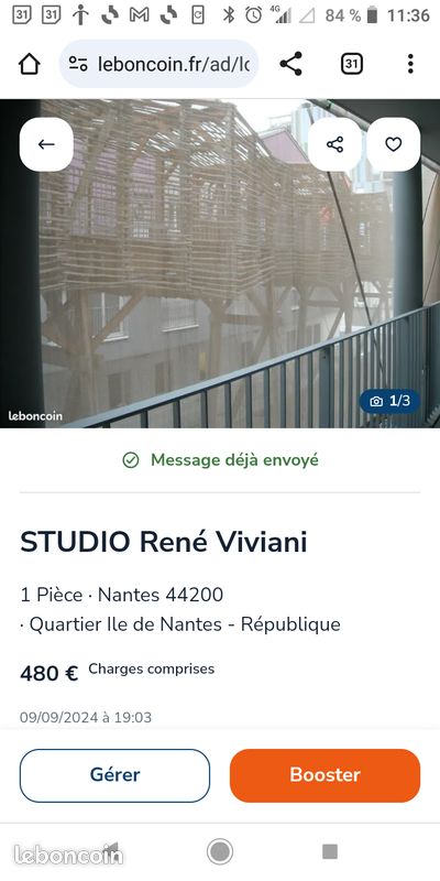 Appartement 1 pièce 22 m² · à Nantes · 22 m² · 445 €/mois