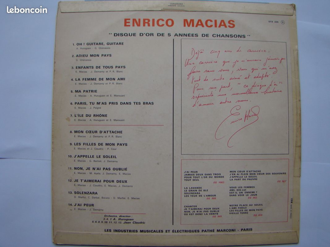 Enrico Macias Disque d'Or des cinq années de Chansons (image 2)