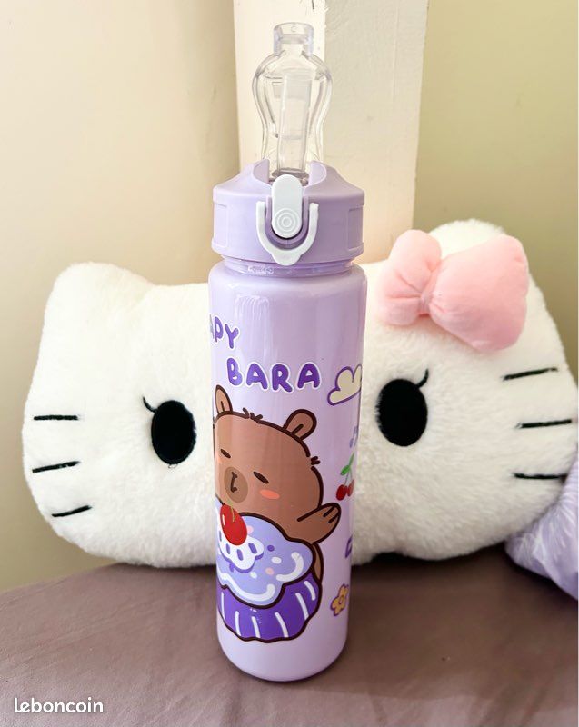 Gourde Capybara 700 Ml – Grande Capacité, Avec Paille Et Poignée, Pour Activités Outdoor – 4 Couleurs Disponibles