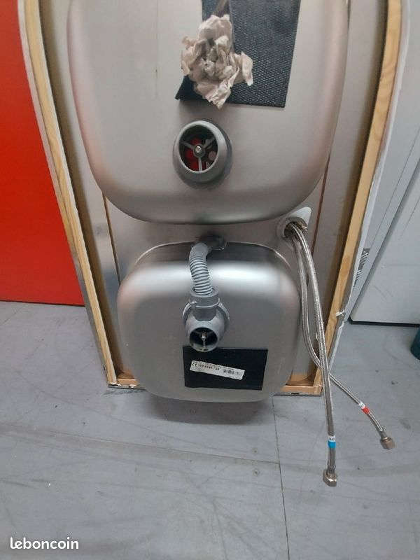 Bac 2 éviers pour cuisine et meuble support avec 3 portes (image 7)