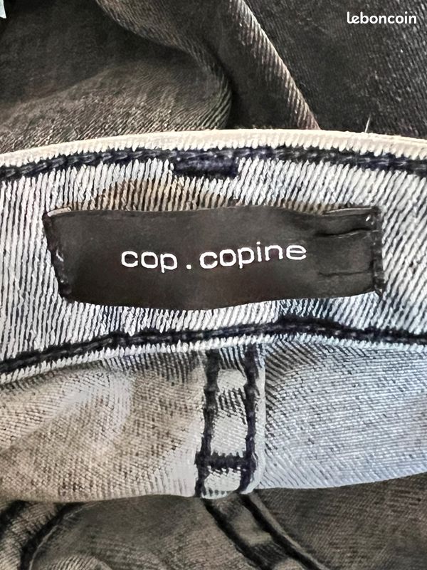 Jeans Femme COP Copine - Taille 36 - Coupe Droite - Couleur Gris - Coton - Occasion Très Bon état