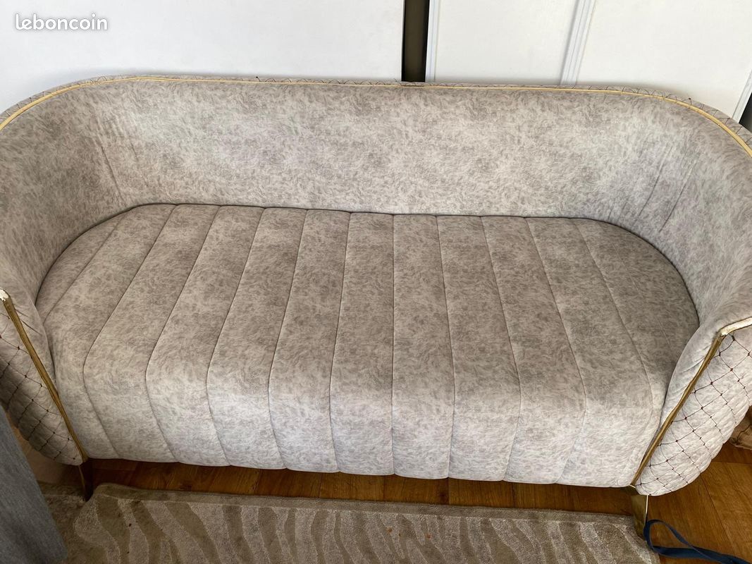 Canapé beige doré (image 1)
