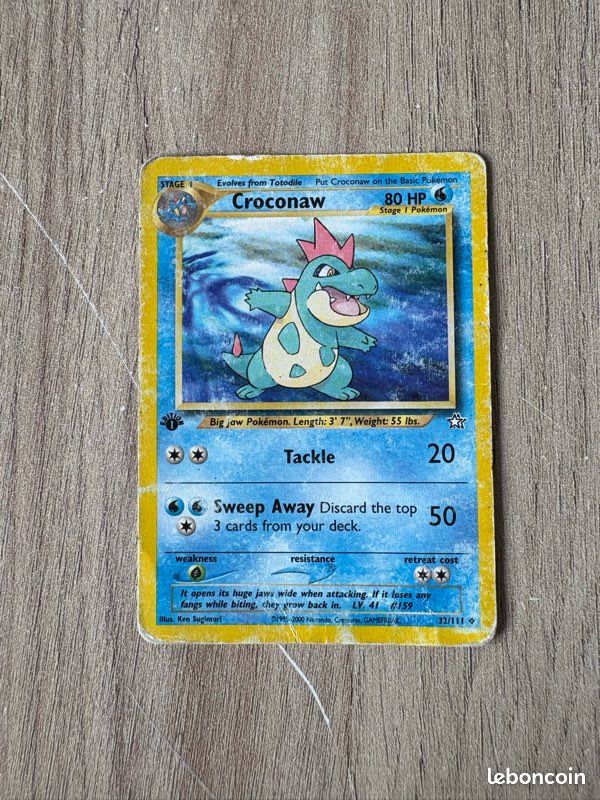 Carte Pokmon Croconaw ed1 32/111 - Collection