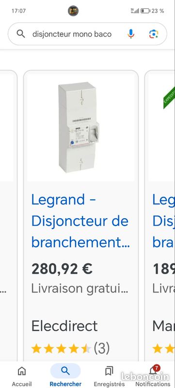 Disjoncteur mono neuf Legrand baco (image 1)