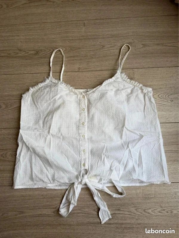 Débardeur blanc à nouer Naf Naf – Taille 38 (image 2)