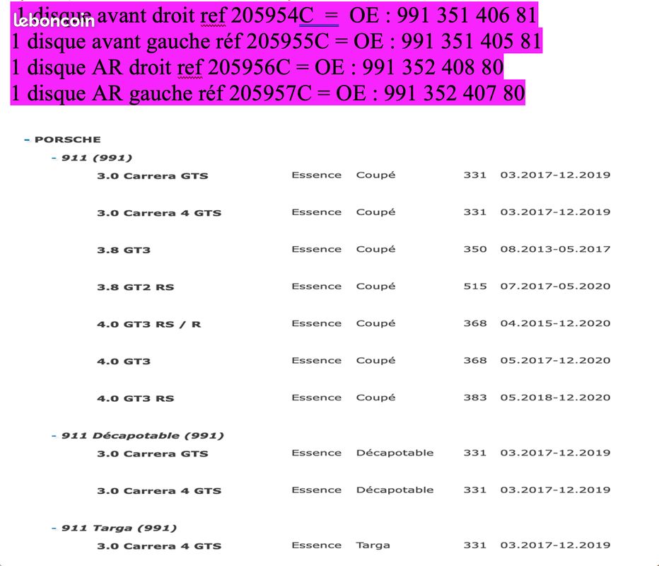 4 Disques de frein Porsche (image 2)