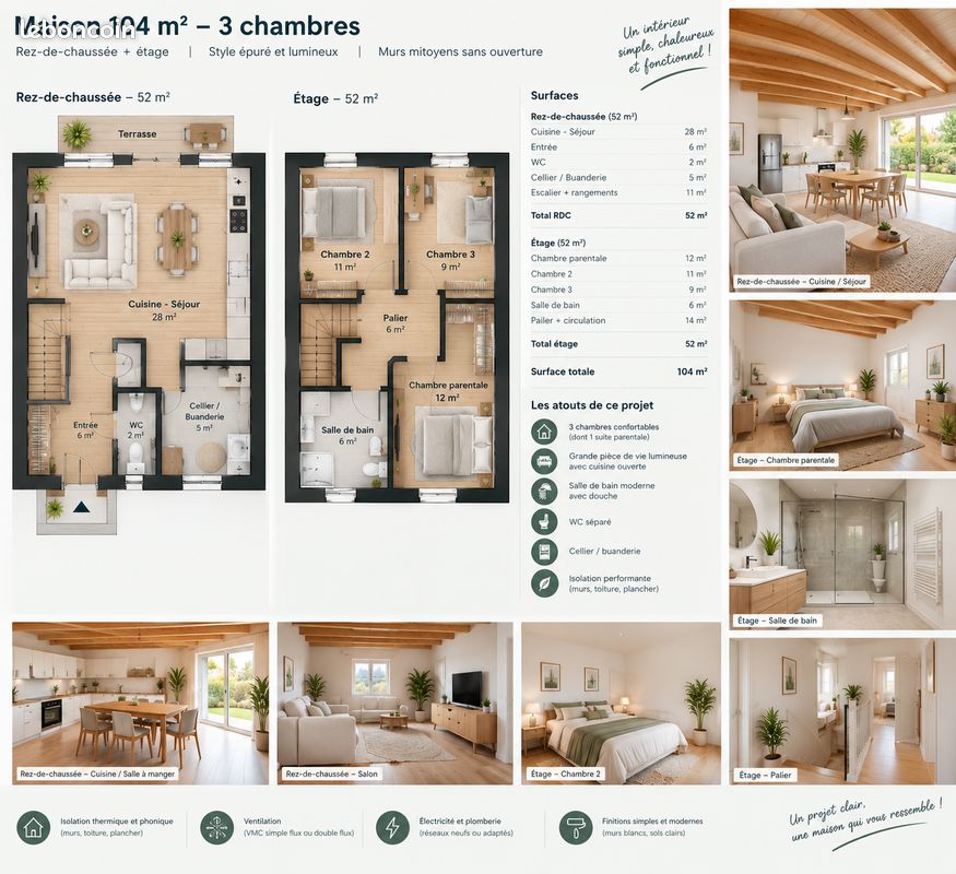 Maison 2 pièces 104 m² · à La Planche · 104 m² · 112 800 €
