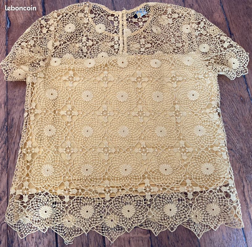 Top en dentelle ajourée doublé, Kookaï, 36 (image 3)