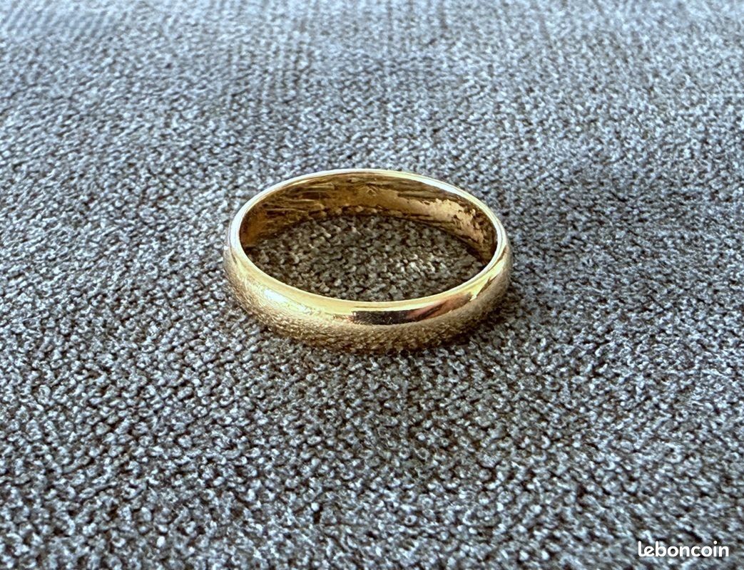 Alliance de mariage mixte en Argent et plaqué Or fantaisie taille 53