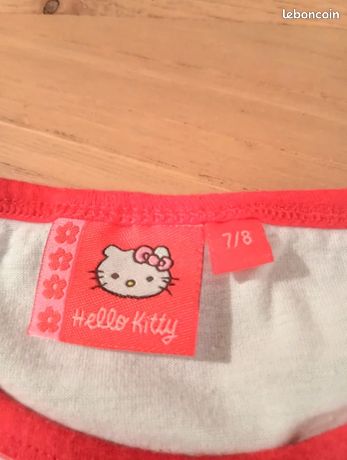T-shirt Hello Kitty Manches Courtes Orange - Taille 5 Ans (110 Cm) - Occasion Très Bon état