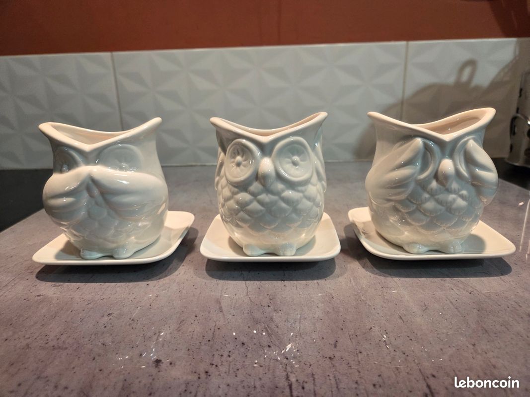 Gland Décoratif Hibou En Céramique Mackenzie-Childs - Occasion - Pour Chambre D'enfant