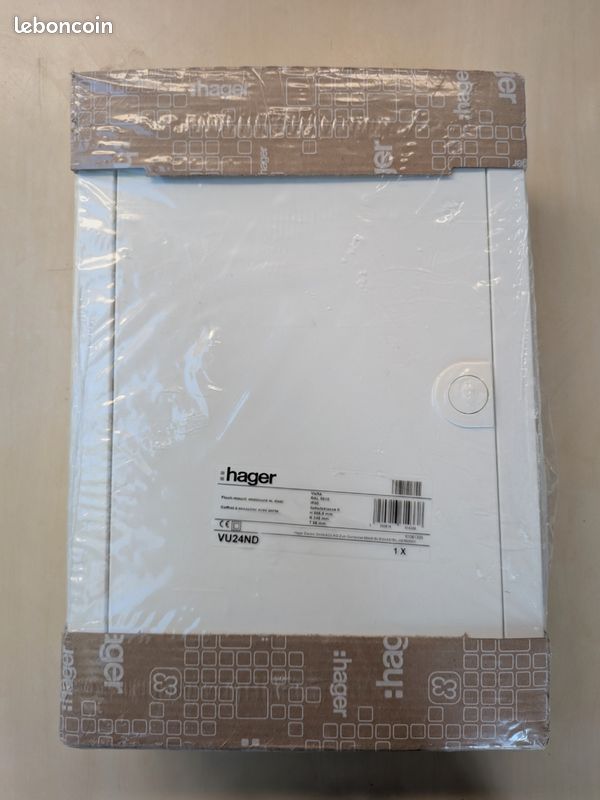 Coffret de distribution encastrable HAGER Volta VU24ND, 2 rangées 24 modules 505,50x348x98mm (image 1)